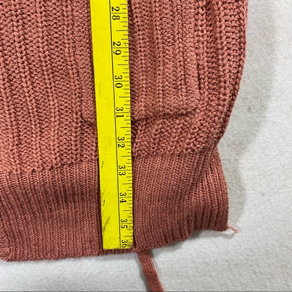 Boho Poof Long Line Open Cardigan Sweater Lace up Sides Long Sleeve Sweater Med - Picture 8 of 10